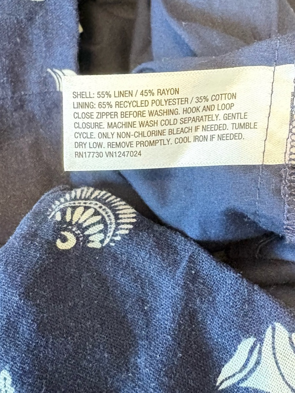 NEW A New Day Women's Linen Blend Skort Navy Print Size 12 - Picture 7 of 11